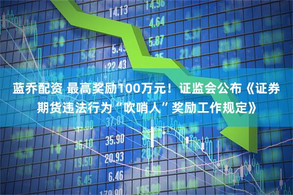 蓝乔配资 最高奖励100万元！证监会公布《证券期货违法行为“吹哨人”奖励工作规定》