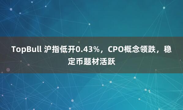 TopBull 沪指低开0.43%，CPO概念领跌，稳定币题材活跃